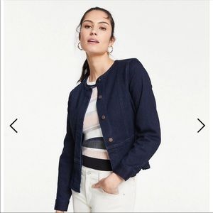 Ann Taylor Stretch Denim Peplum Jacket